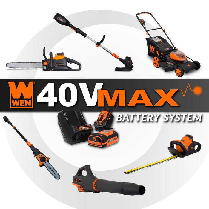 WEN 40413 40V Max Lithium-Ion Cordless 14-Inch 2-in-1 String Trimmer and Edger with 2Ah Battery and Charger