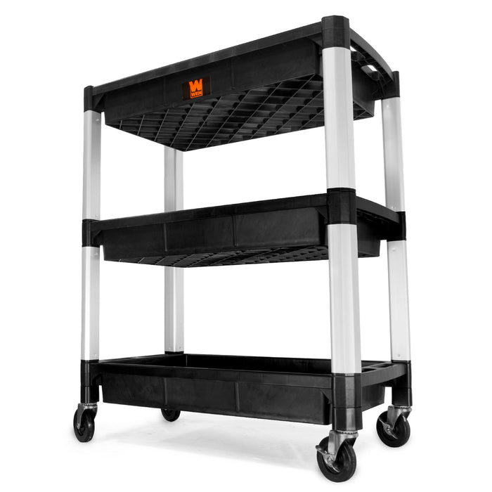 WEN 73163 Three-Tray 300-Pound Capacity Triple Decker Service and Utility Cart