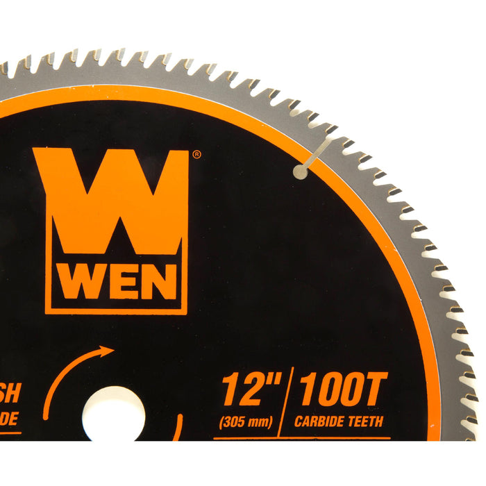 WEN BL1200 12-Inch 100-Tooth Carbide-Tipped Ultra-Fine Finish Professional Woodworking Saw Blade for Miter Saws and Table Saws