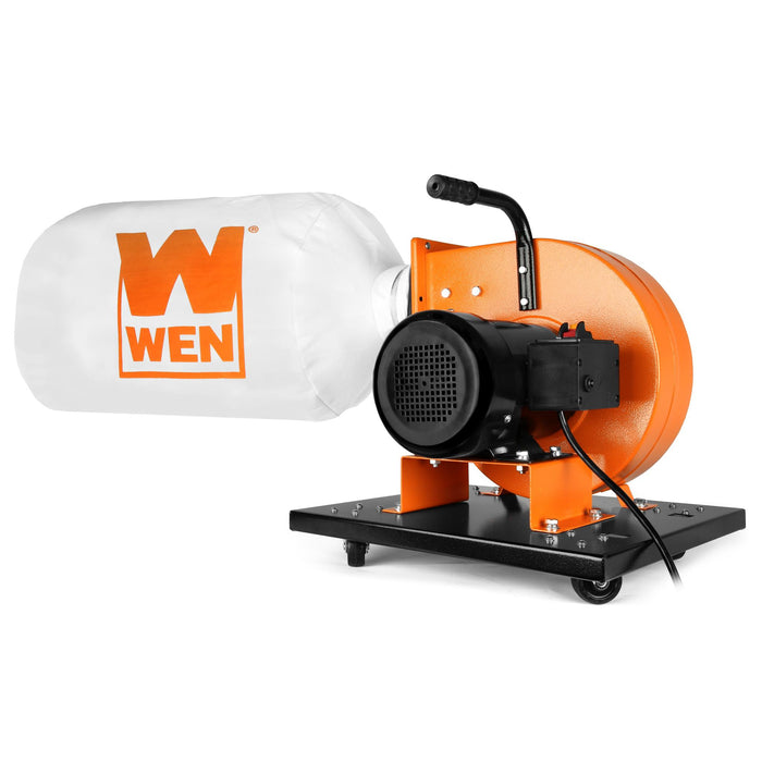WEN DC3474 7.4-Amp Rolling Dust Collector with Induction Motor, 15-Gallon Bag and Optional Wall Mount