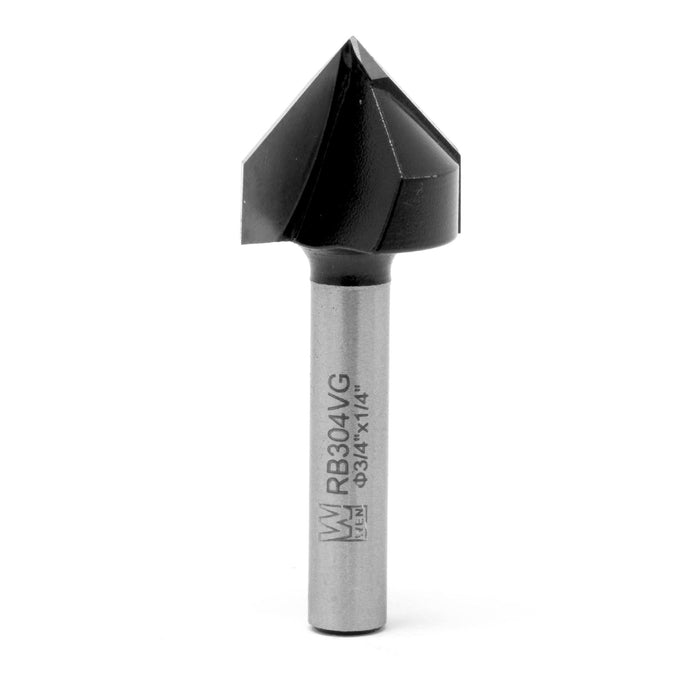 WEN RB304VG 3/4 in. V-Groove Carbide-Tipped Router Bit with 1/4 in. Shank