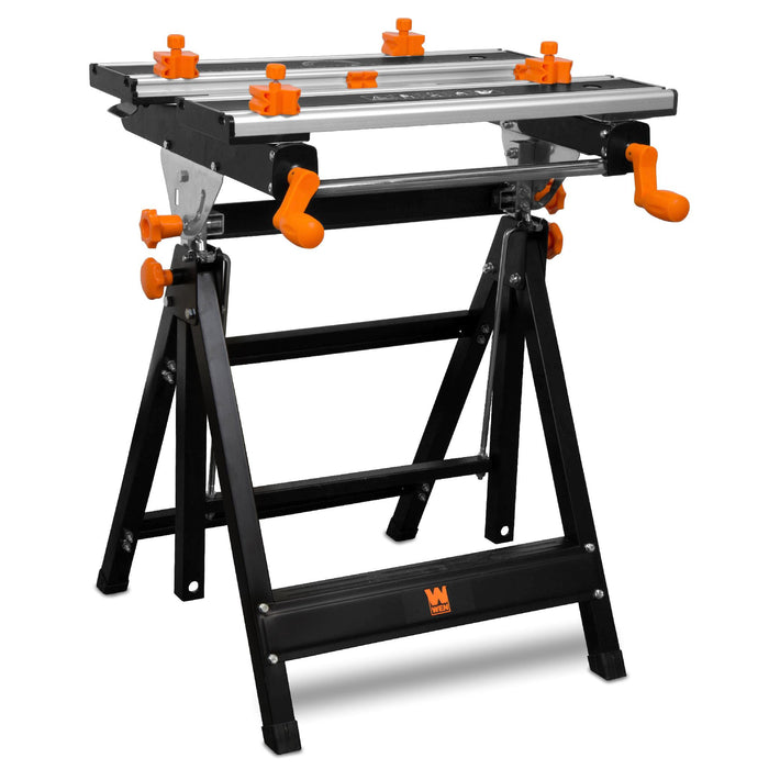 WEN WB2322T 24-Inch Height Adjustable Tilting Steel Portable Work Bench and Vise with 8 Sliding Clamps