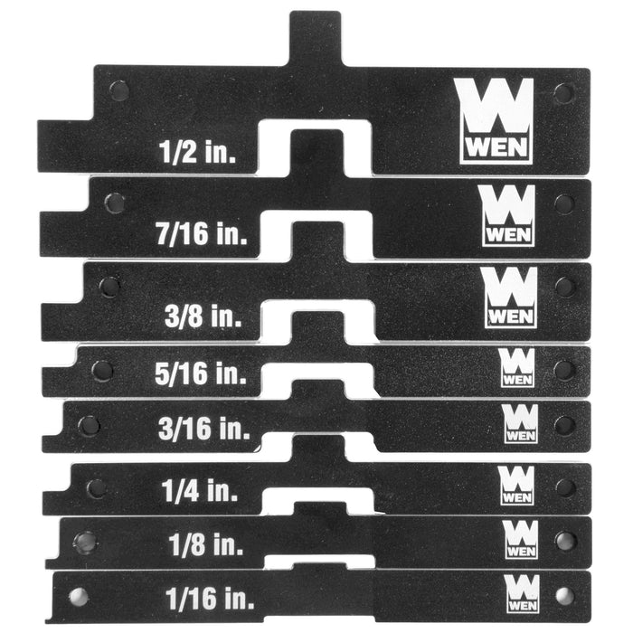 WEN 10408 Aluminum Precision Setup Blocks, Eight-Piece Gauge Set for Router Tables, Table Saws, Band Saws, and Woodworking