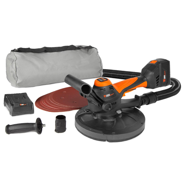WEN 20408 20V Max Brushless Handheld Drywall Sander with 4.0Ah Battery and Charger