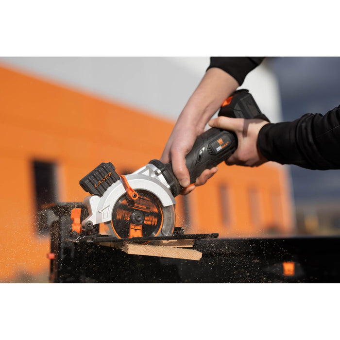 WEN 20604 20V Max 4-1/2-Inch Cordless Mini Circular Saw with 2.0Ah Battery and Charger