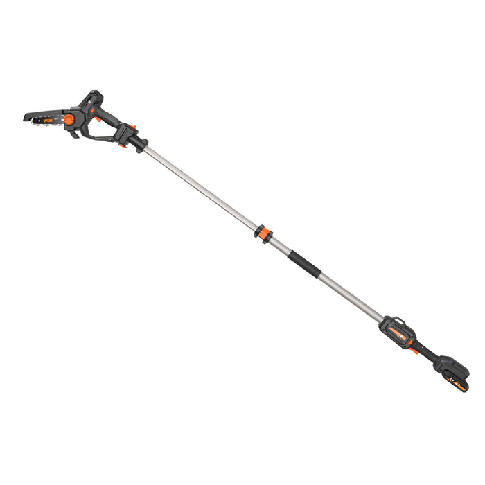 WEN 20751 20V Max Cordless 2-in-1 6-Inch Chainsaw and Pole Saw with 12.3-Foot Reach, 4Ah Battery and Charger