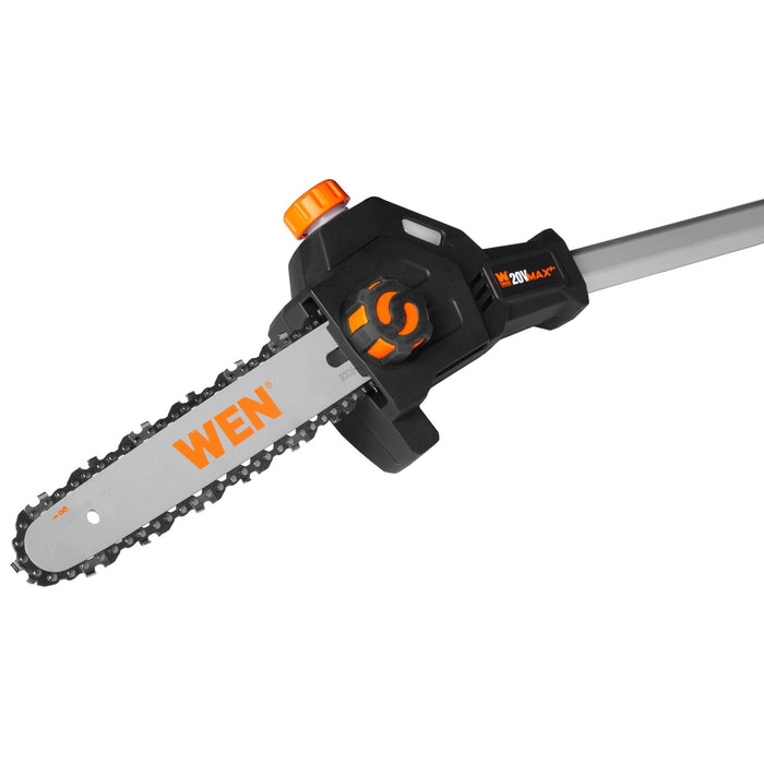 WEN 20759 20V Max Cordless Brushless 8 Inch Pole Saw with 4.0Ah Battery and Charger