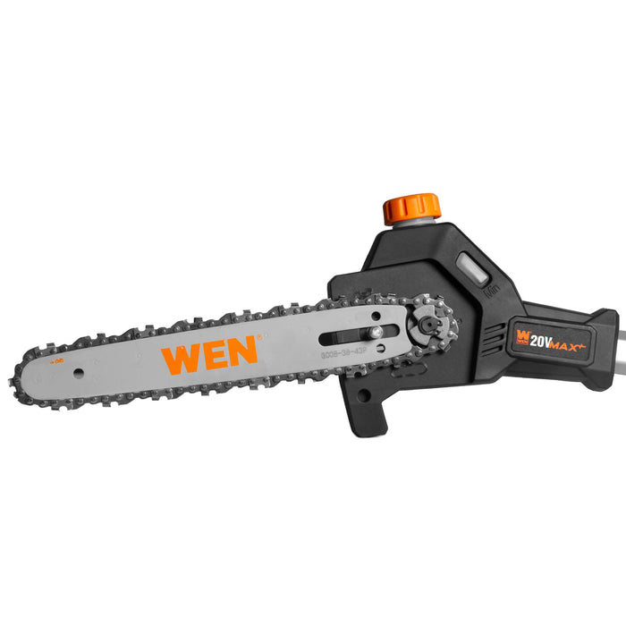 WEN 20759 20V Max Cordless Brushless 8 Inch Pole Saw with 4.0Ah Battery and Charger