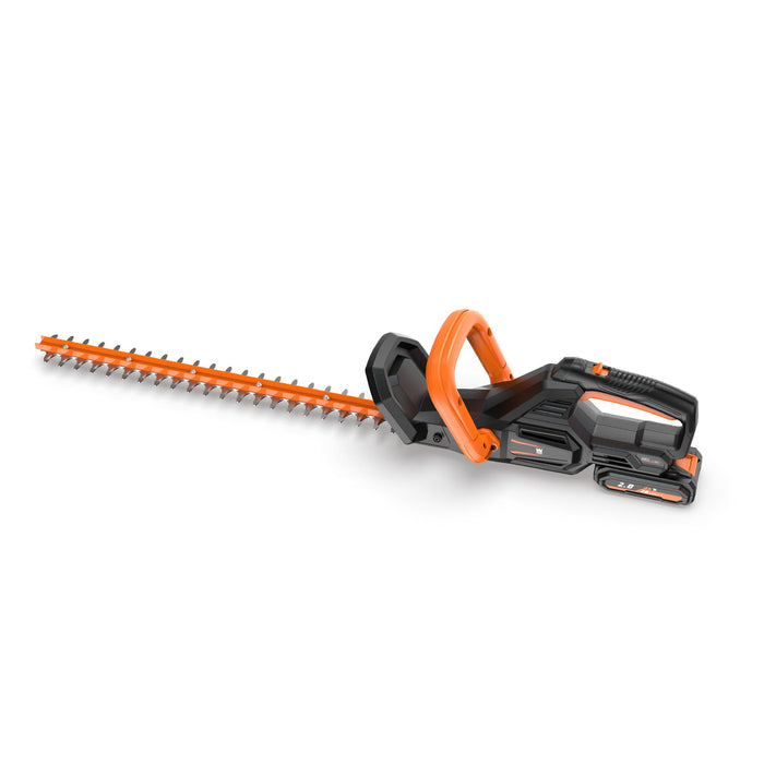 WEN 20825 20V Max Cordless 20-Inch Hedge Trimmer Pole Saw with 14.6-Foot Reach, 2Ah Battery and Charger