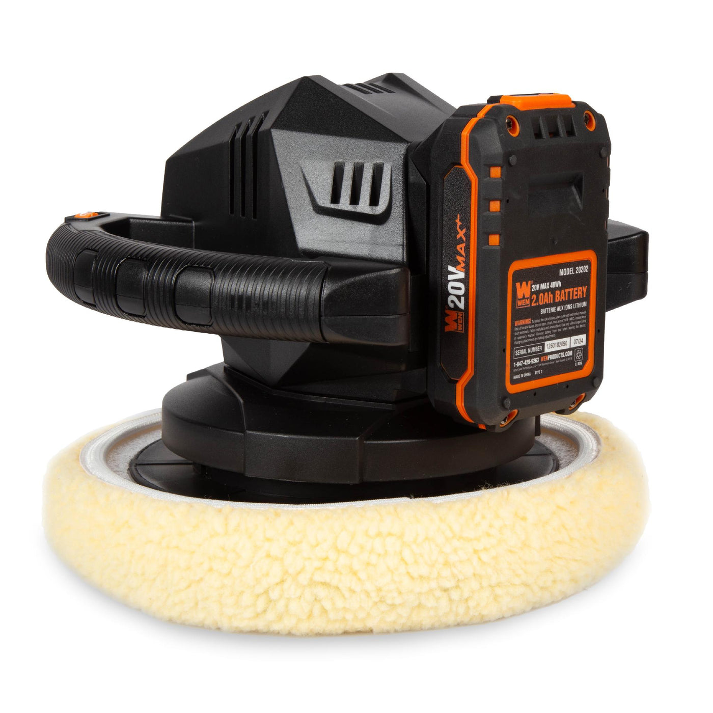 WEN 20870 20V Max Cordless 10-Inch Random Orbital Polisher and Waxer K ...