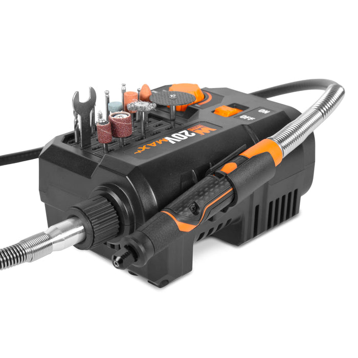 WEN 20923BT 20V Max Cordless Variable Speed Rotary Tool Station with Flex Shaft and 40 Accessories (Tool Only – Battery Not Included)