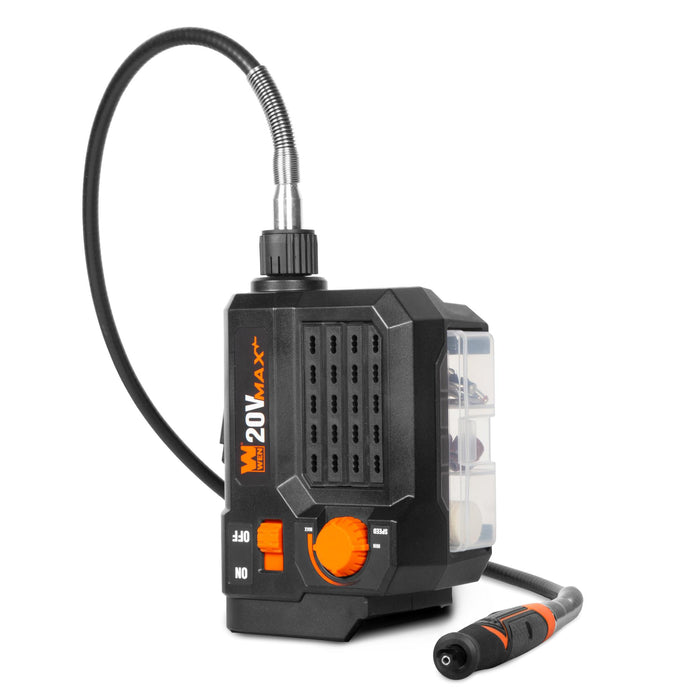 WEN 20923BT 20V Max Cordless Variable Speed Rotary Tool Station with Flex Shaft and 40 Accessories (Tool Only – Battery Not Included)