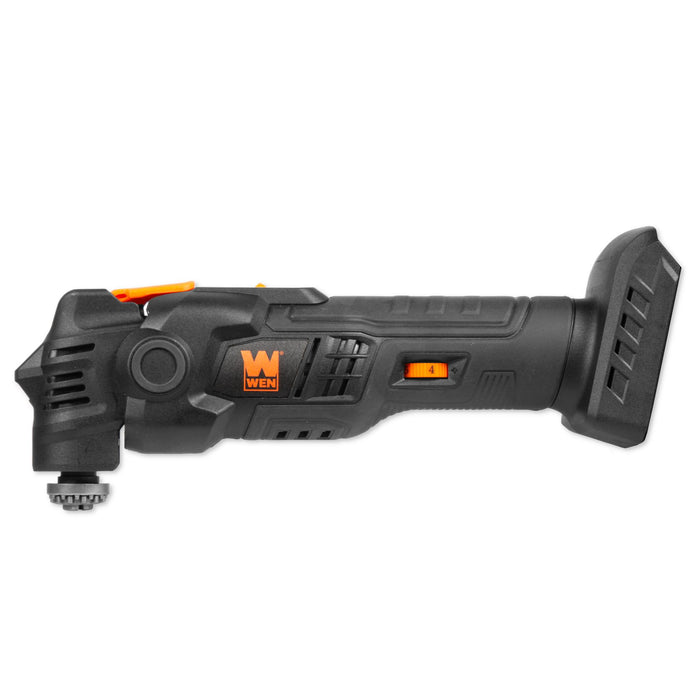 WEN 20936BT 20V Max Cordless Brushless Variable Speed Multi-Function Oscillating Tool with Anti-Vibration System and Accessories (Tool Only - Battery Not Included)