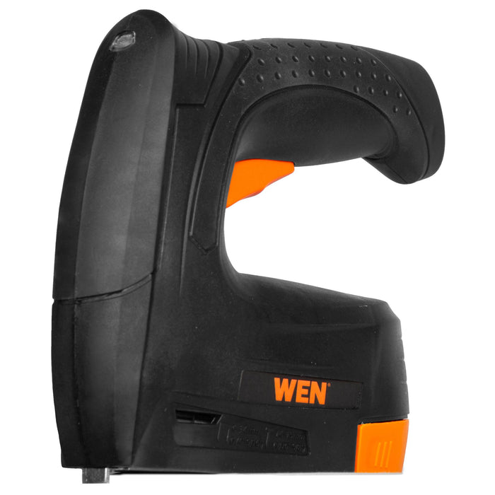 WEN 49180T 4V Max Cordless 2-in-1 5/8-Inch Brad Nailer and T50 Crown Stapler with USB Charger