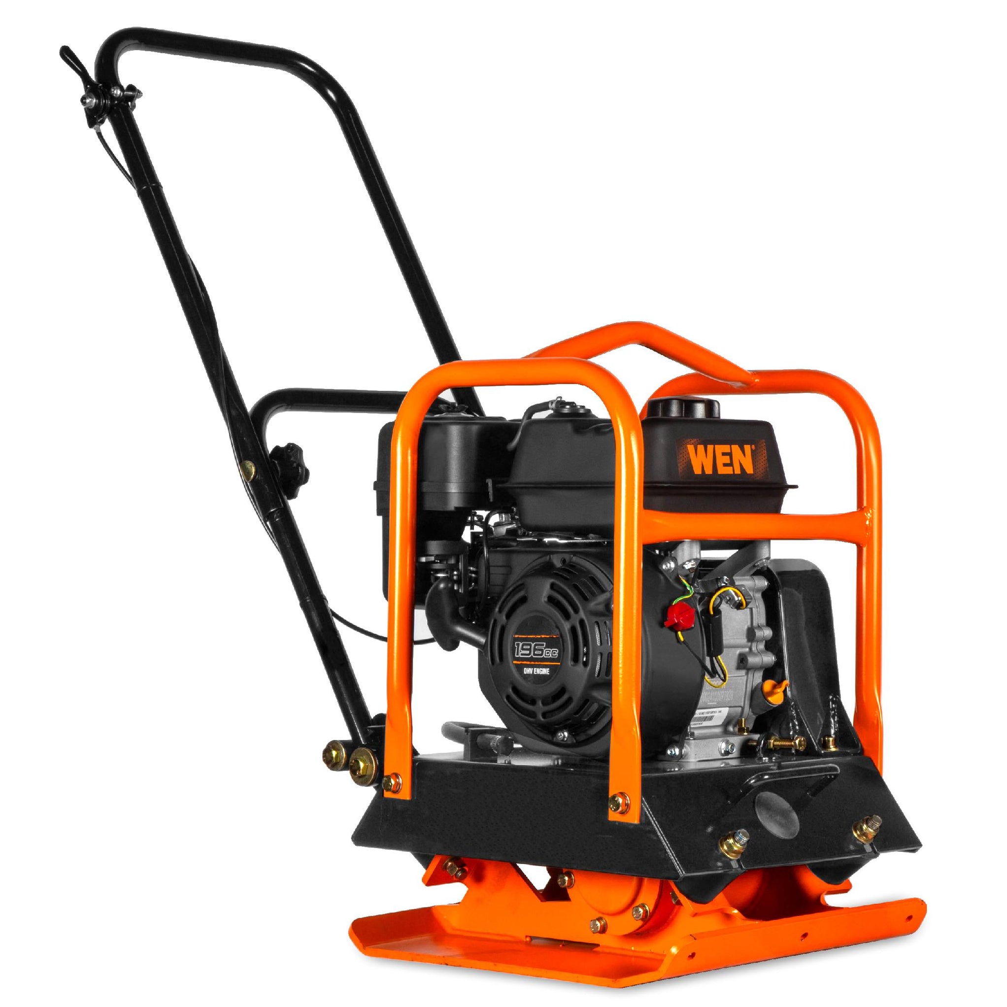 WEN 56096 6.5HP 196cc Plate Compactor with Wheels and 3350-Pound Compa ...