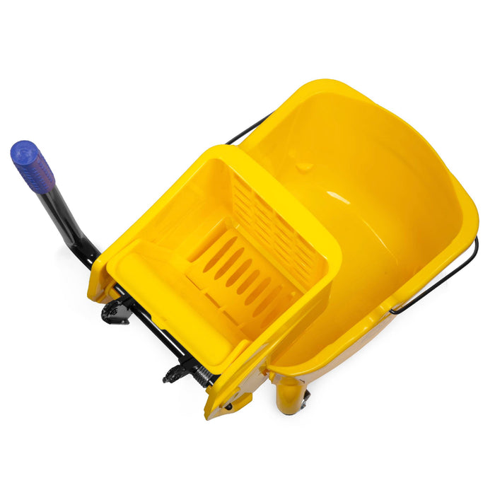 WEN 73034B Rolling Mop Bucket with Down Press Wringer, 26-Quart Capacity