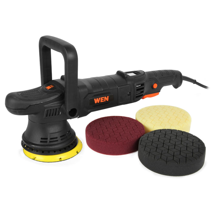 WEN AA6158 5-Inch 8-Amp Professional Grade Dual Action Polisher with Paddle Switch, 15mm Throw and LED Display