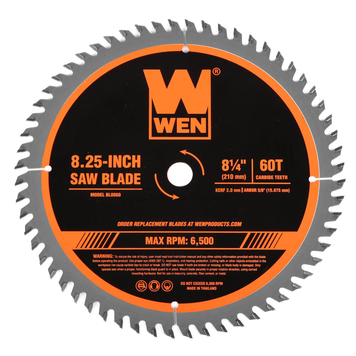 WEN BL0860 8.25-Inch 60-Tooth Fine-Finish Carbide-Tipped Circular Saw Blade