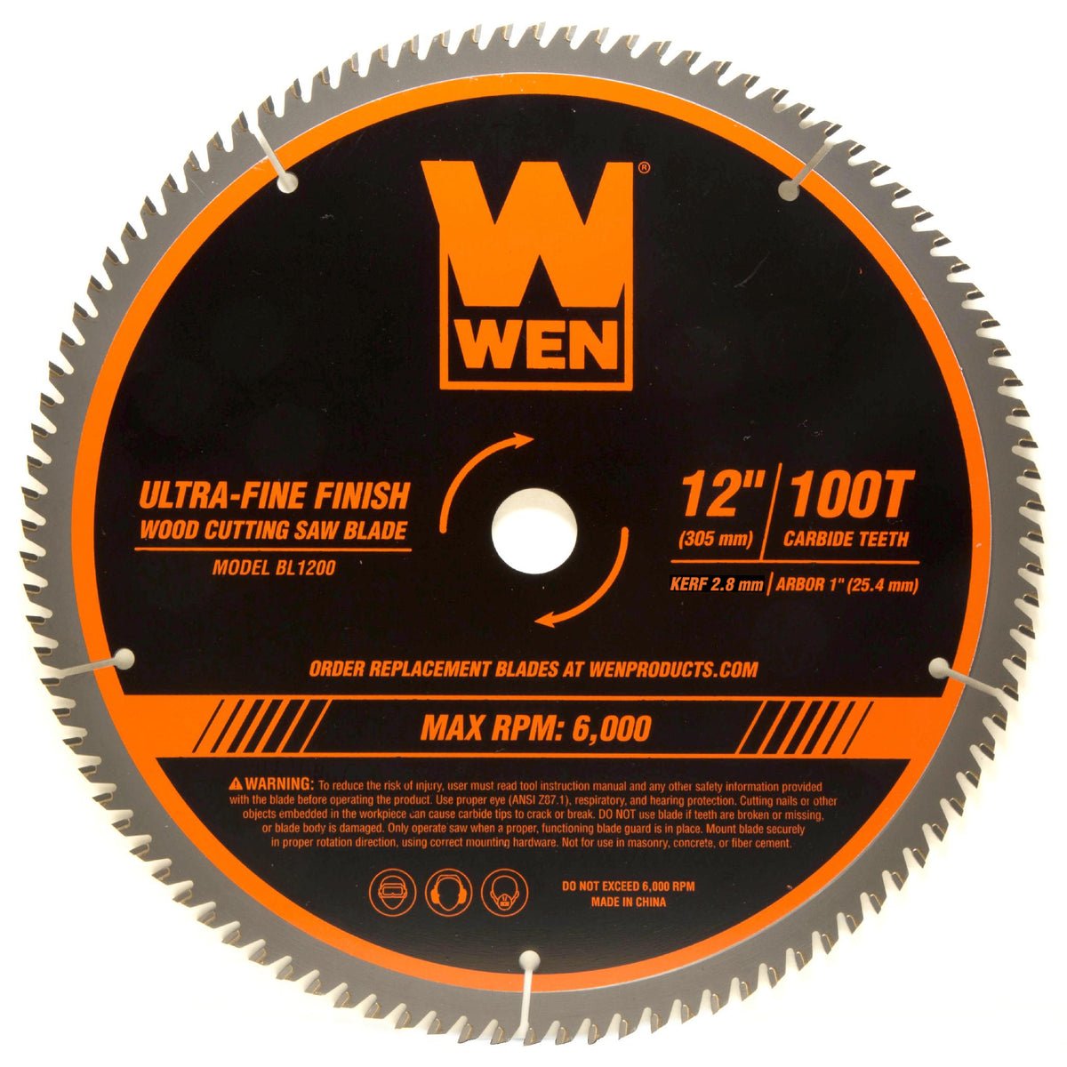 WEN BL1200 12-Inch 100-Tooth Carbide-Tipped Ultra-Fine Finish Professi —  WEN Products