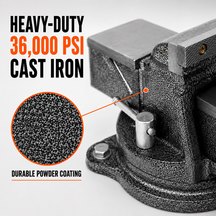 WEN BV454 4-Inch Heavy Duty Cast Iron Bench Vise with Swivel Base