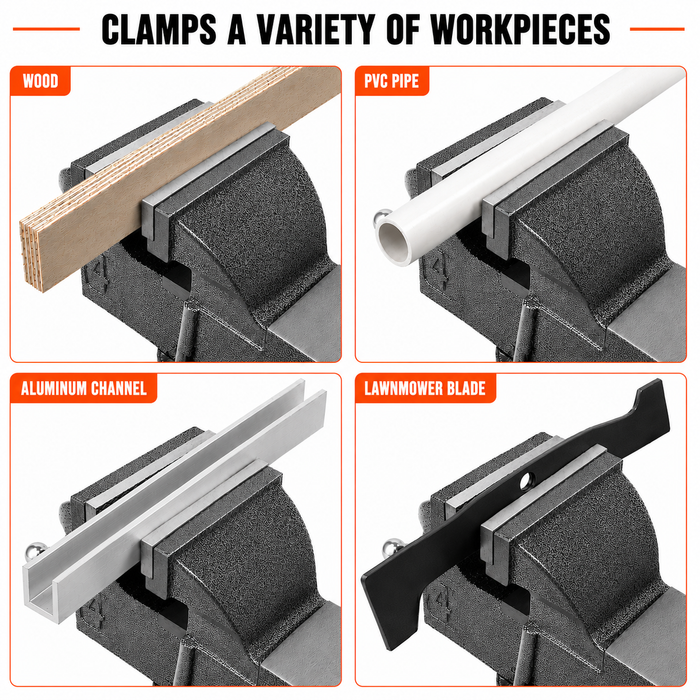 WEN BV454 4-Inch Heavy Duty Cast Iron Bench Vise with Swivel Base