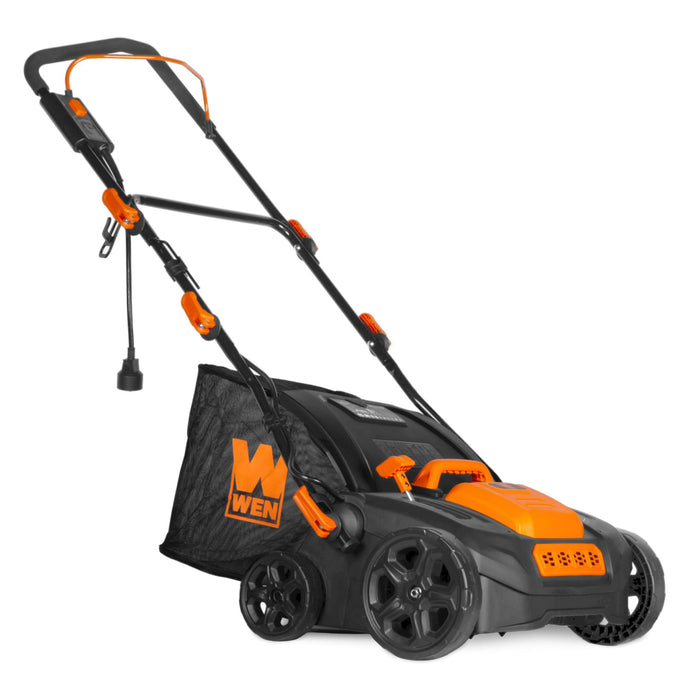 WEN DT1526 15-Inch 15-Amp 2-in-1 Electric Dethatcher and Scarifier with Collection Bag