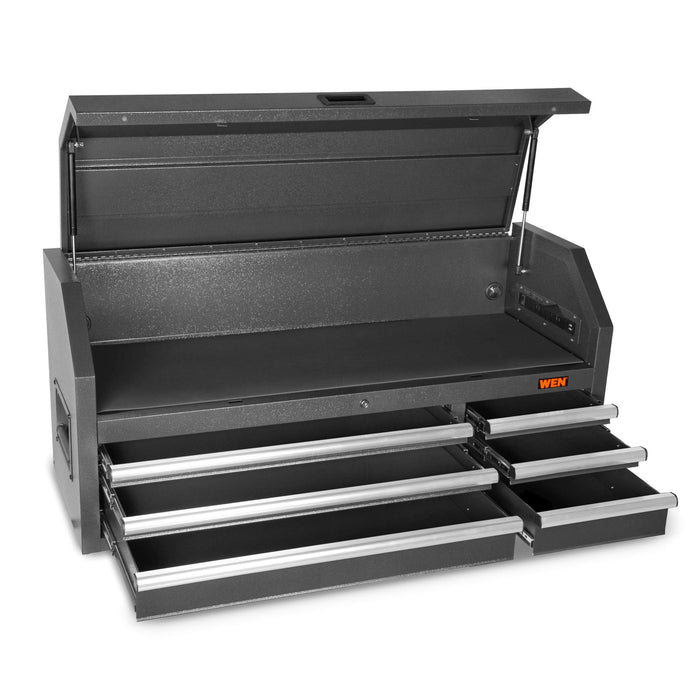 WEN GG531T 52-Inch Premium Tool Chest with Heavy Duty 21-Gauge Powder-Coated Steel Construction and Onboard Charging Station