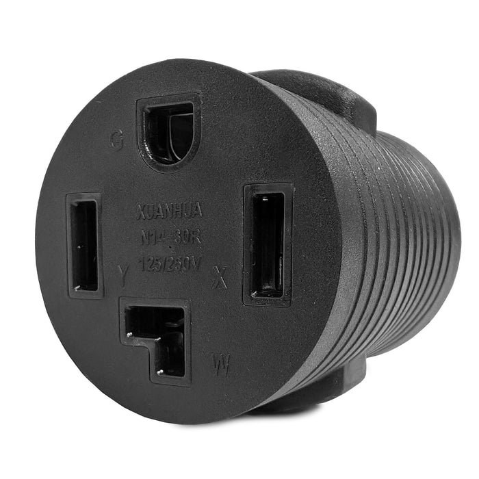 WEN GNA430 120/240V 30-Amp 7200-Watt Generator or EV to RV Adapter, NEMA 14-50P 4-Prong Plug to NEMA 14-30R Transfer Switch-Ready Outlet