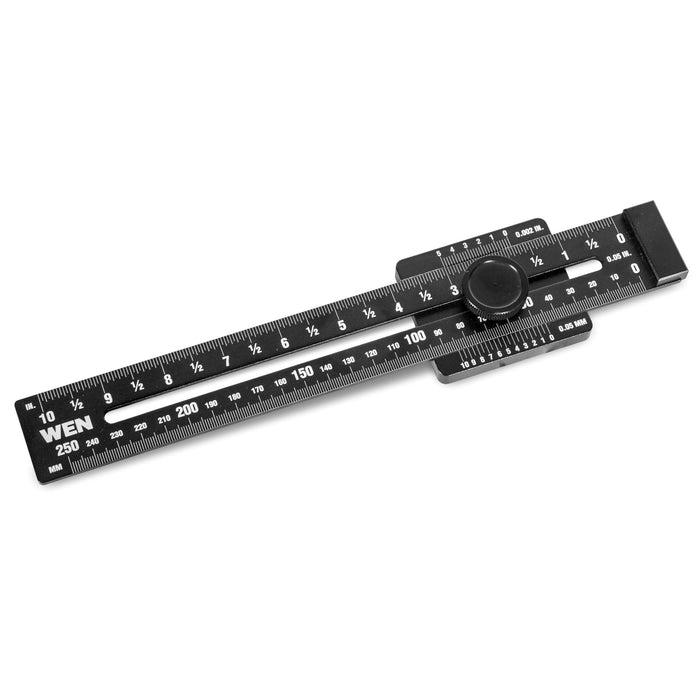 WEN ME252R 10-Inch Aluminum Offset Marking Gauge and Layout Tool with Laser-Etched Scale