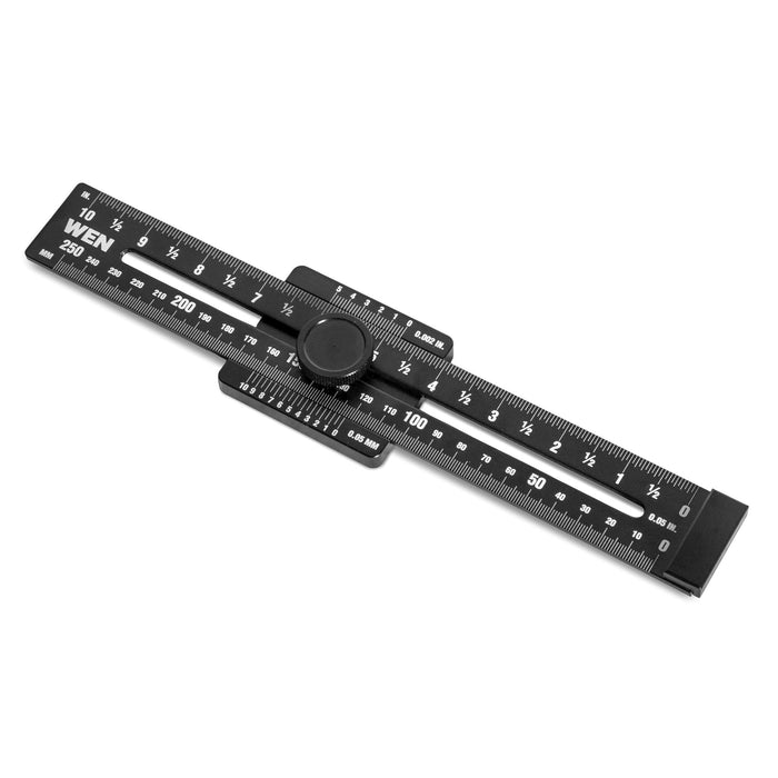 WEN ME252R 10-Inch Aluminum Offset Marking Gauge and Layout Tool with Laser-Etched Scale