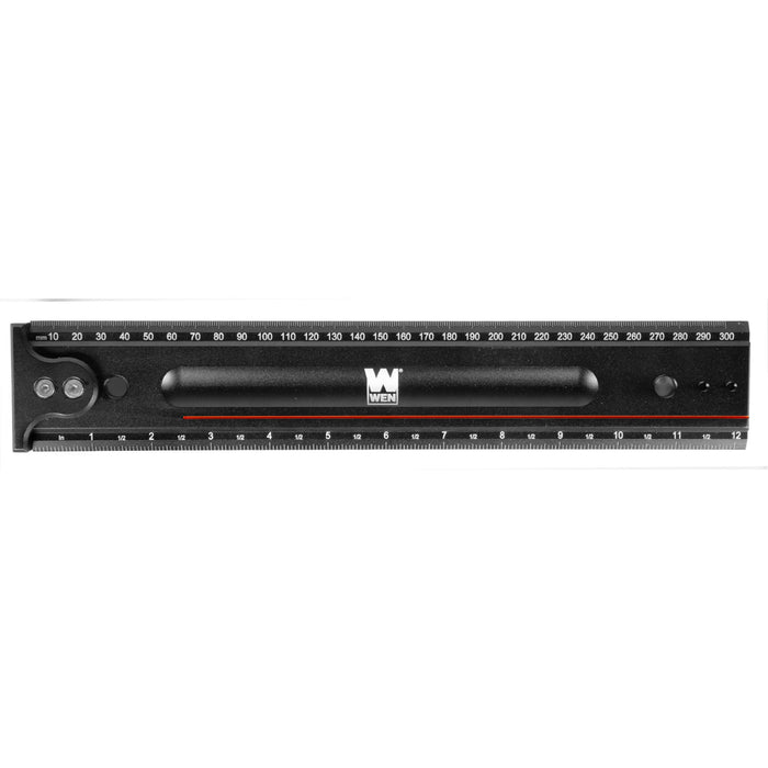 WEN ME812R 12-Inch Measuring Ruler With Hook Stop