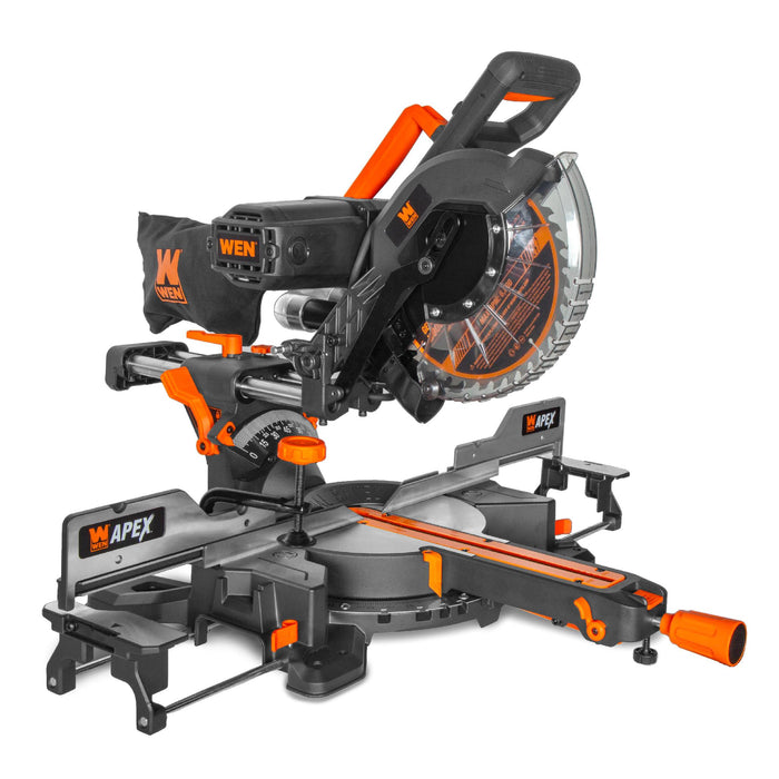 WEN MM1510 15A 10 in. Dual-Bevel Sliding Compound Miter Saw, LED Cutline