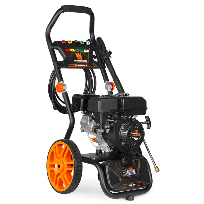 WEN PW224G 3400 PSI Gas Pressure Washer with 223cc Engine, 2.7 GPM Flow Rate and Onboard Soap Tank