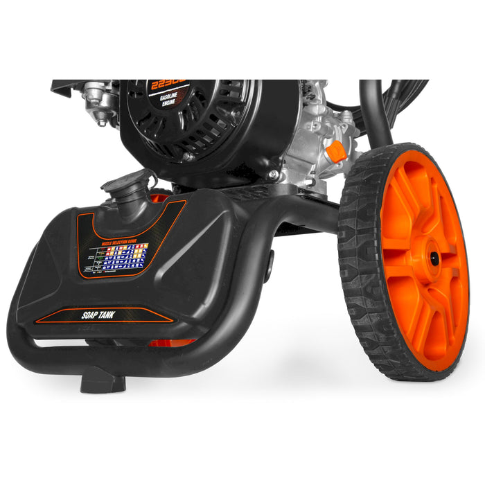 WEN PW224G 3400 PSI Gas Pressure Washer with 223cc Engine, 2.7 GPM Flow Rate and Onboard Soap Tank