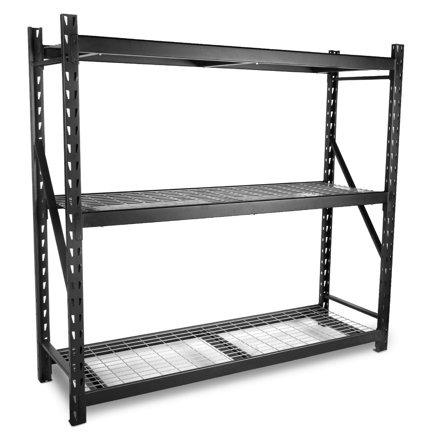WEN RK7724-3 Three-Tier Industrial Steel Storage Rack with Adjustable ...