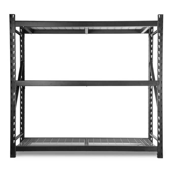 WEN RK7724-3 Three-Tier Industrial Steel Storage Rack with Adjustable Shelving and 6000-Pound Capacity