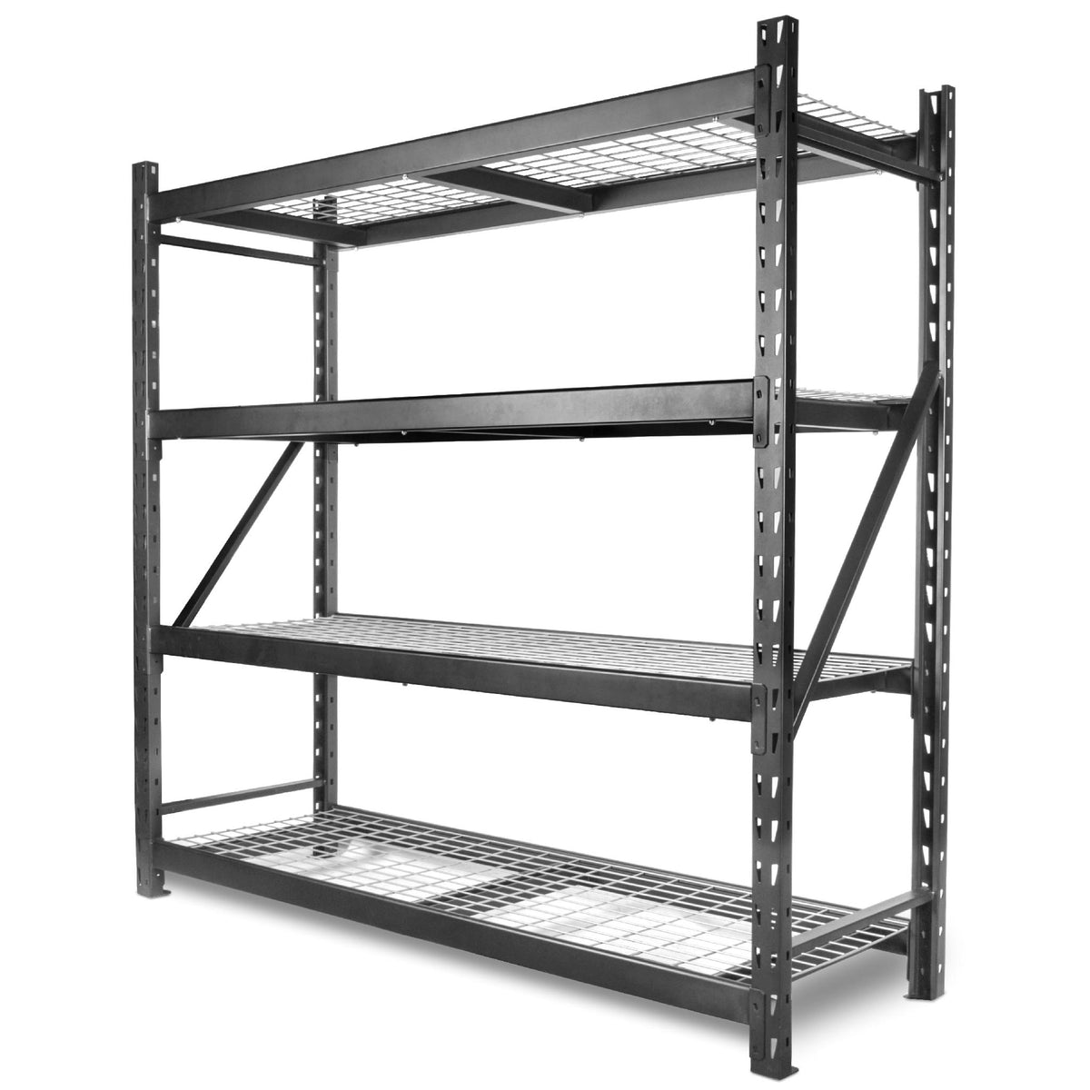 4m Steel Rack WEN RK7724-4 Four-Tier Industrial Steel Storage Rack with Adjustable S ...