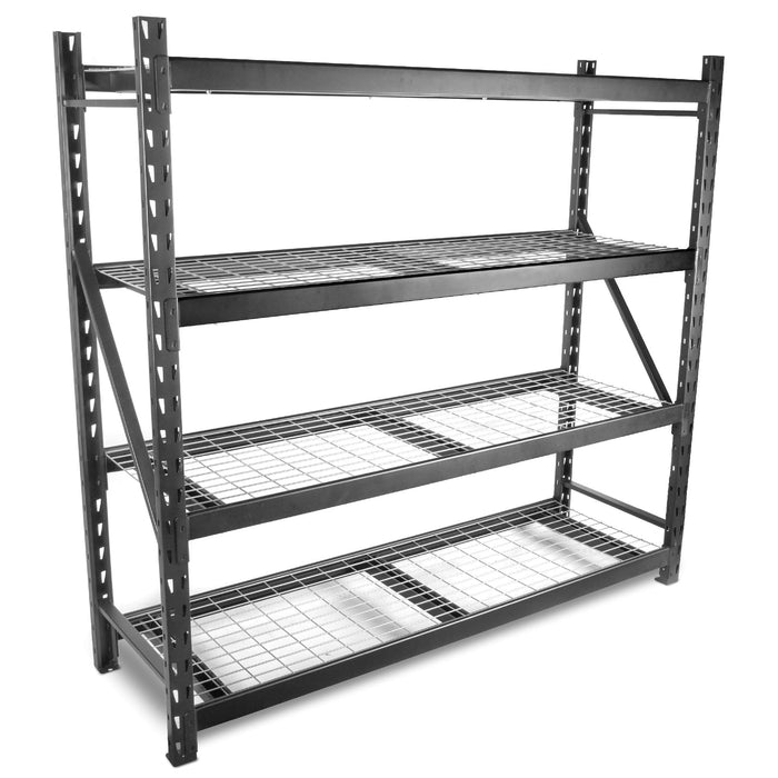 4m Steel Rack WEN RK7724-4 Four-Tier Industrial Steel Storage Rack with Adjustable S ...