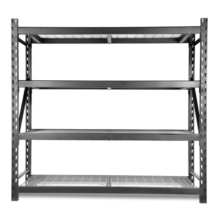 caktraie 4-Shelf Heavy Duty Shelving,Metal Utility Storage Racks with  Rolling Wheels, Adjustable Kitchen Storage Rack, Black…