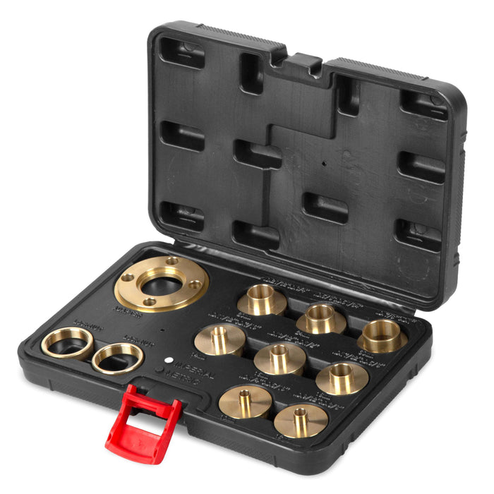 WEN RT011A WEN Solid Brass Router Template and Guide Bushing Set, 1-3/16-Inch Base Plate, 11-Piece Kit
