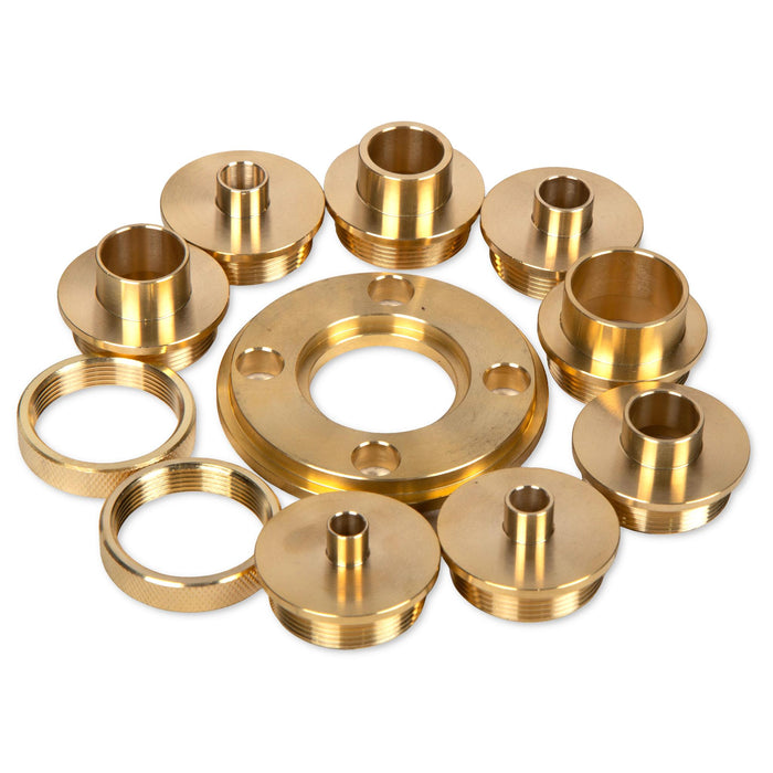WEN RT011A WEN Solid Brass Router Template and Guide Bushing Set, 1-3/16-Inch Base Plate, 11-Piece Kit