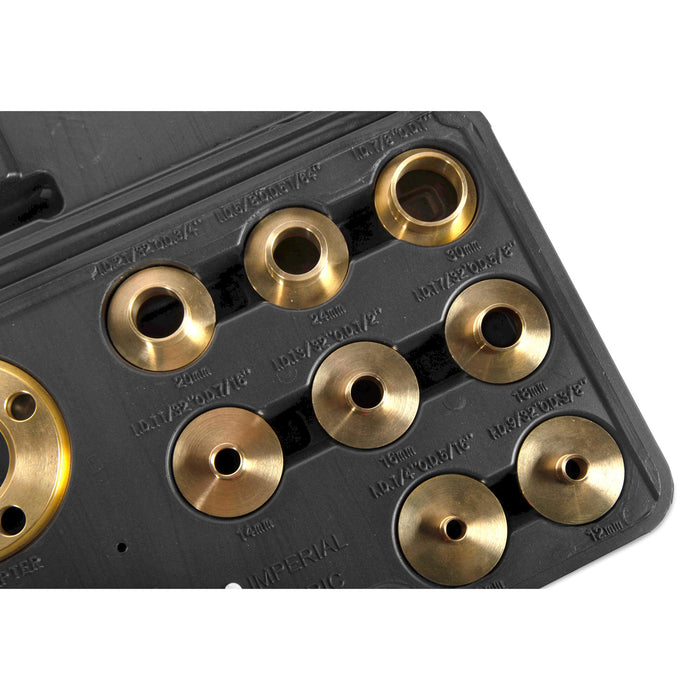 WEN RT011A WEN Solid Brass Router Template and Guide Bushing Set, 1-3/16-Inch Base Plate, 11-Piece Kit