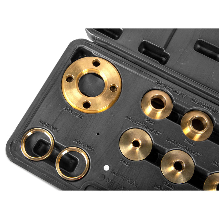 WEN RT011A WEN Solid Brass Router Template and Guide Bushing Set, 1-3/16-Inch Base Plate, 11-Piece Kit