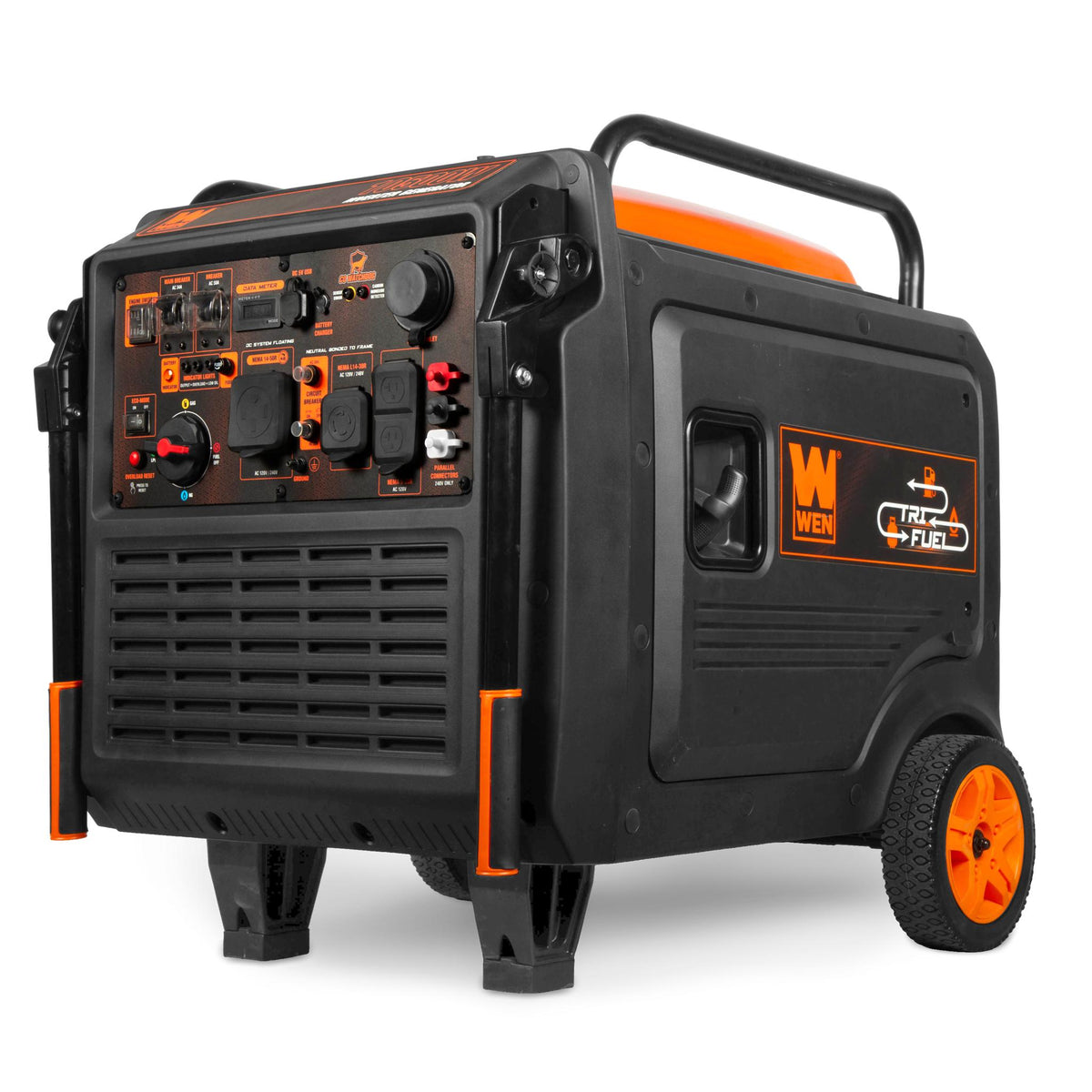 WEN TF1050iX 10,500-Watt 120V/240V Tri-Fuel Inverter Generator with Qu ...