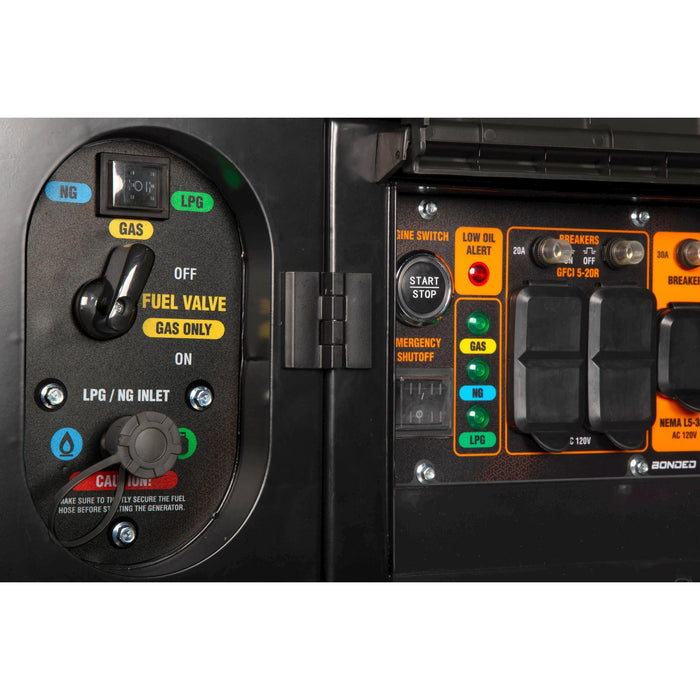 WEN TF1500XR 15,000-Watt Weatherproof Portable Generator for Home Backup, 120V/240V, Tri-Fuel with Cyclone Shield Weatherproofing Technology, 550cc Engine, Remote Electric Start, Wheel Kit, and CO Watchdog, Gas, Propane, and Natural Gas Powered