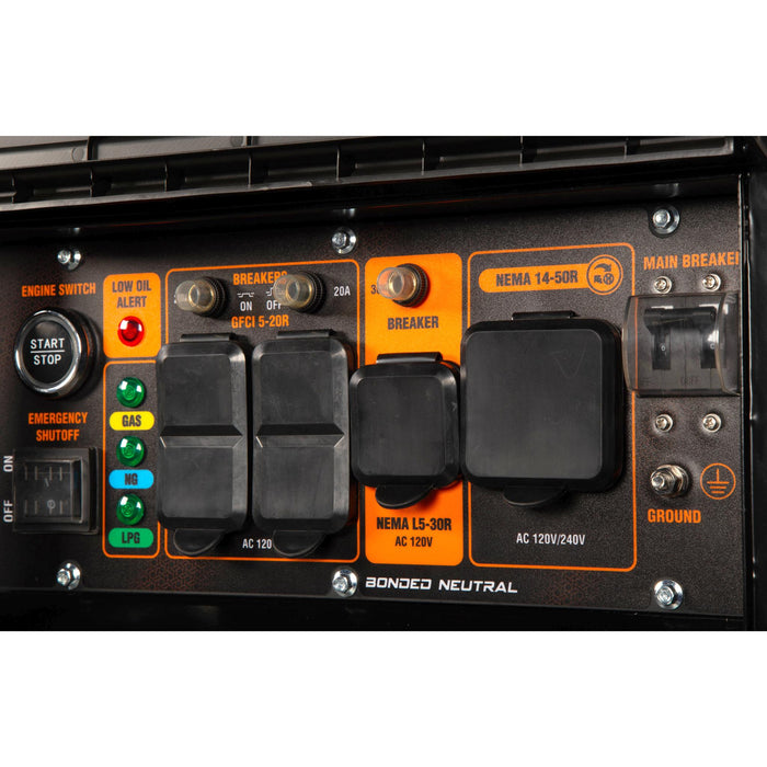 WEN TF1500XR 15,000-Watt Weatherproof Portable Generator for Home Backup, 120V/240V, Tri-Fuel with Cyclone Shield Weatherproofing Technology, 550cc Engine, Remote Electric Start, Wheel Kit, and CO Watchdog, Gas, Propane, and Natural Gas Powered