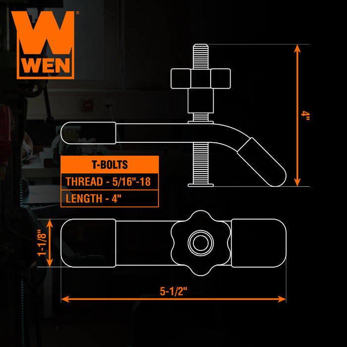 WEN WAT242 24-Inch Universal T-Track, Hold Down Clamps, and Intersection Kit for Woodworking