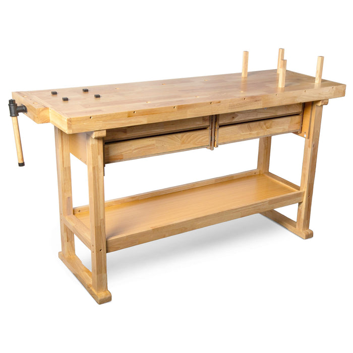 WEN WB6020 60-Inch Hardwood Workbench with Four Drawers and Onboard Vise