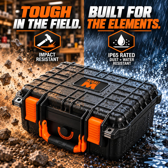 WEN WPC033 Weatherproof Protective Case w/ Impact-Resistant Foam, Medium