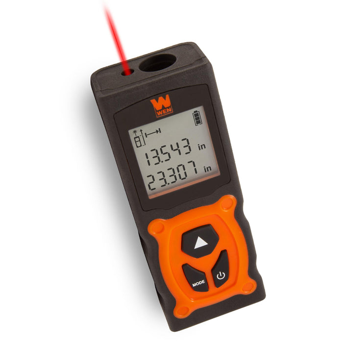WEN 10130 130-Feet Laser Distance Measure with Backlit Screen